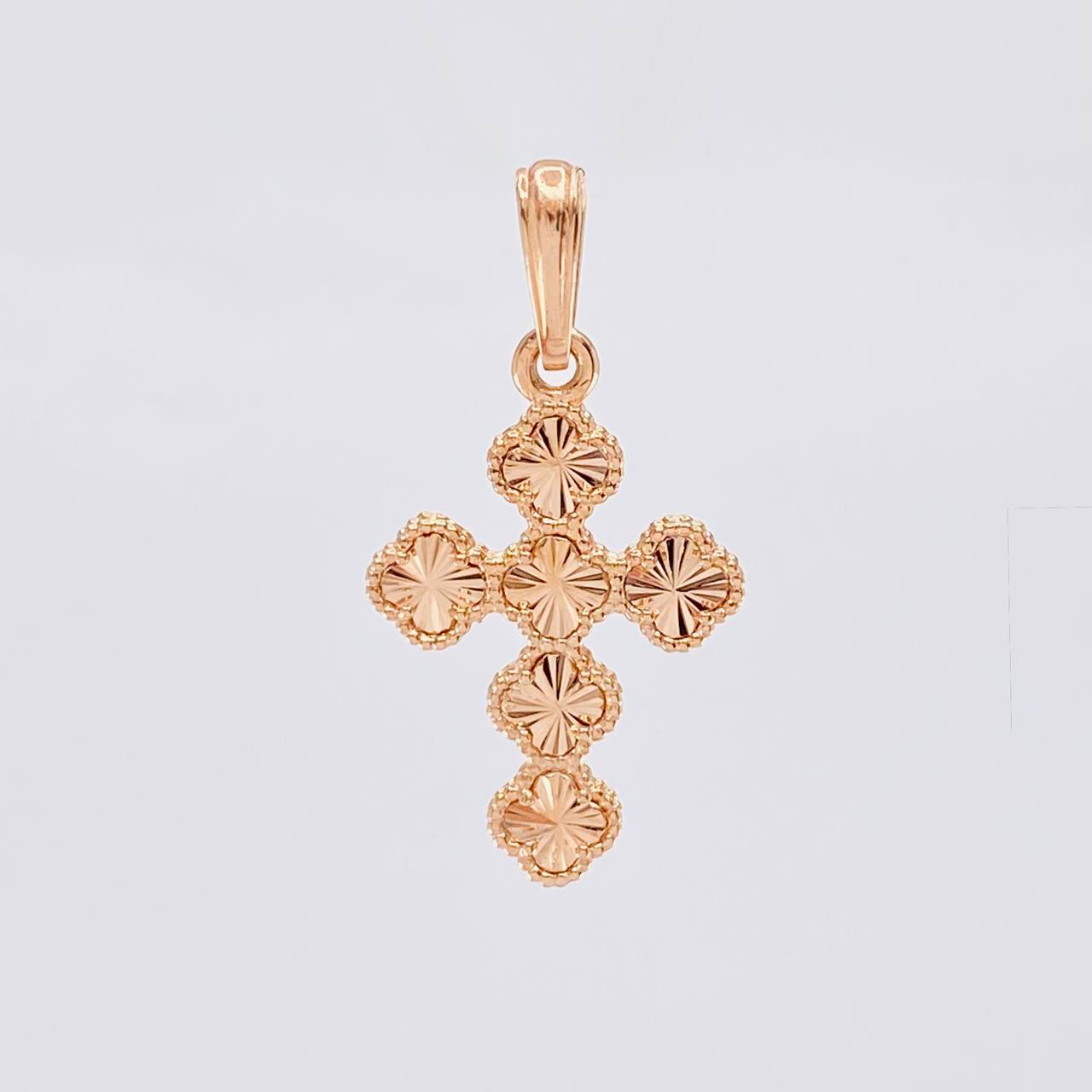 Dije Trebol Diamantado 2.25g / 3cm Oro Rosa 18K