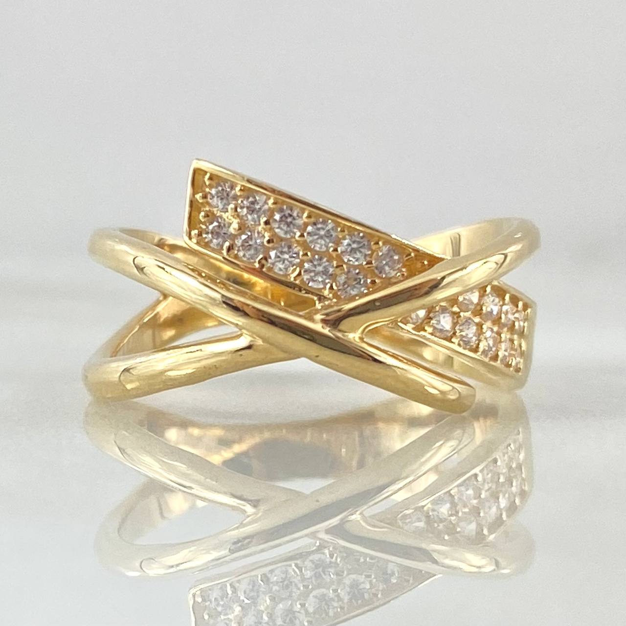Anillo Curva Superpuesta 4.15gr / T7 / Oro 18K *