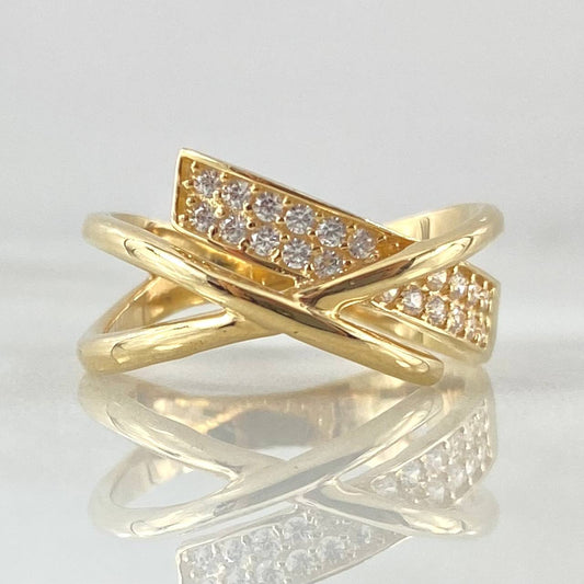 Anillo Curva Superpuesta 4.15gr / T6 / Oro 18K