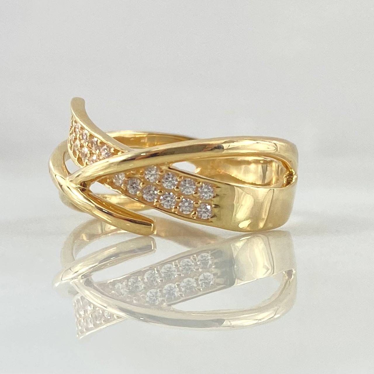 Anillo Curva Superpuesta 4.05gr / T7 1/4 / Oro 18K