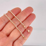 Cadena Ice 9.75g / 50cm / 2.4mm Dos Oros Blanco Rosa 18K