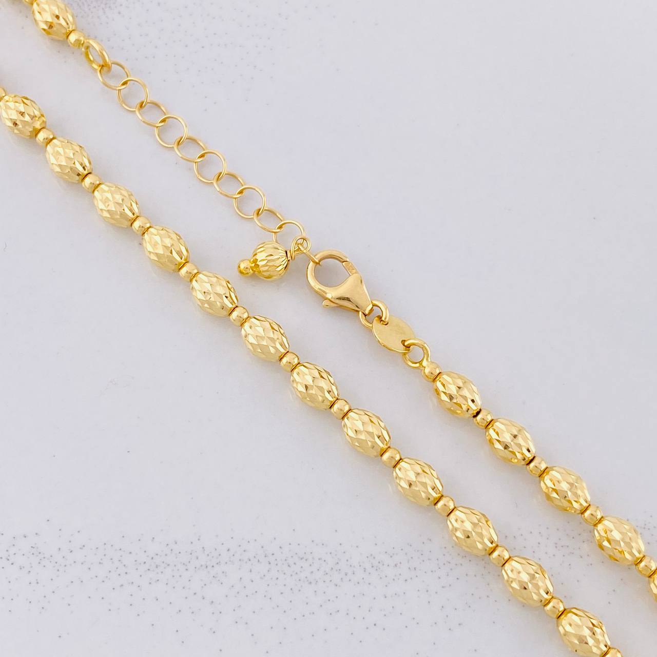 Cadena Militar Diamantada 12.35g / 45cm / 3.9mm Oro Amarillo 18K
