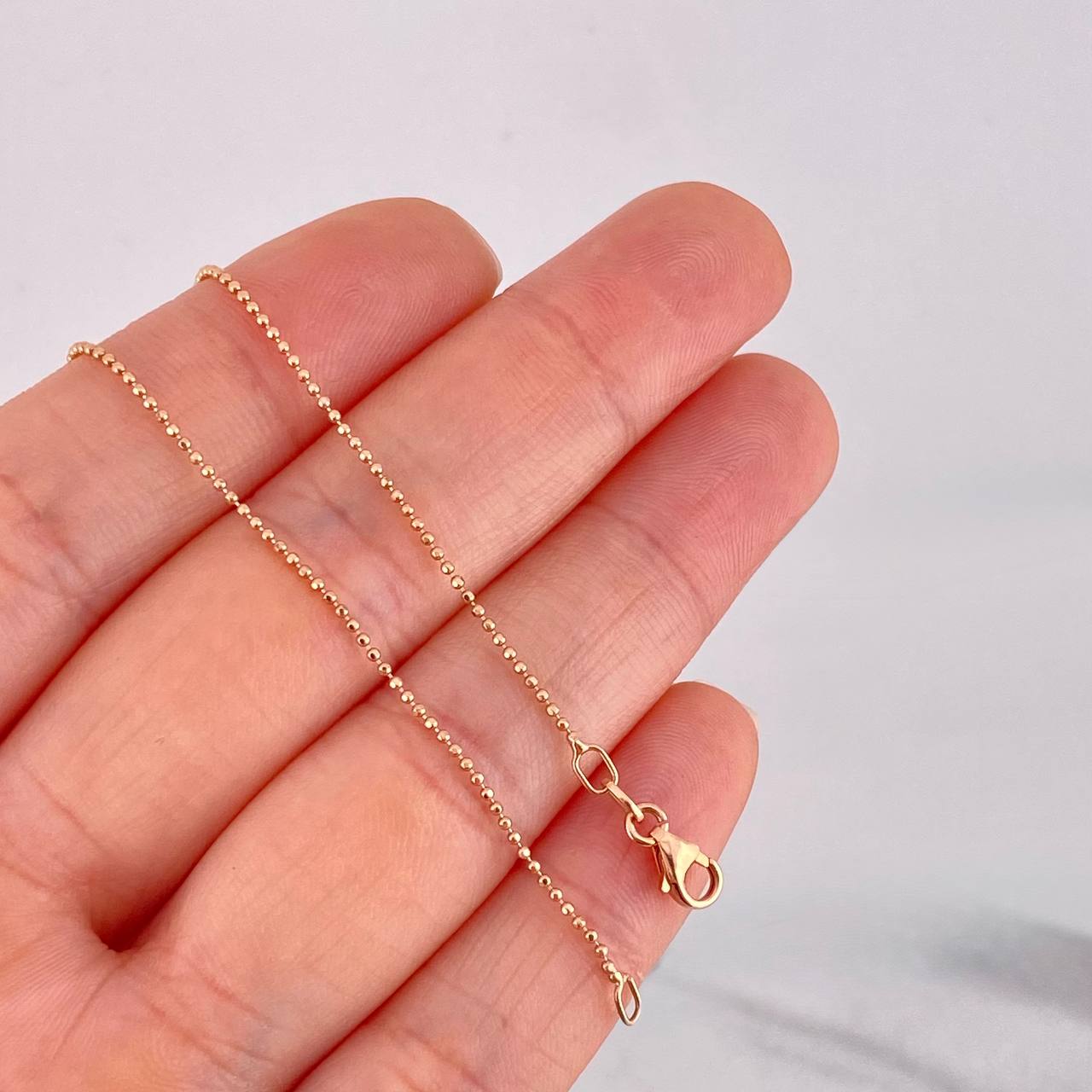 Cadena Militar 1.9g / 40cm / 1mm Oro Rosa 18K