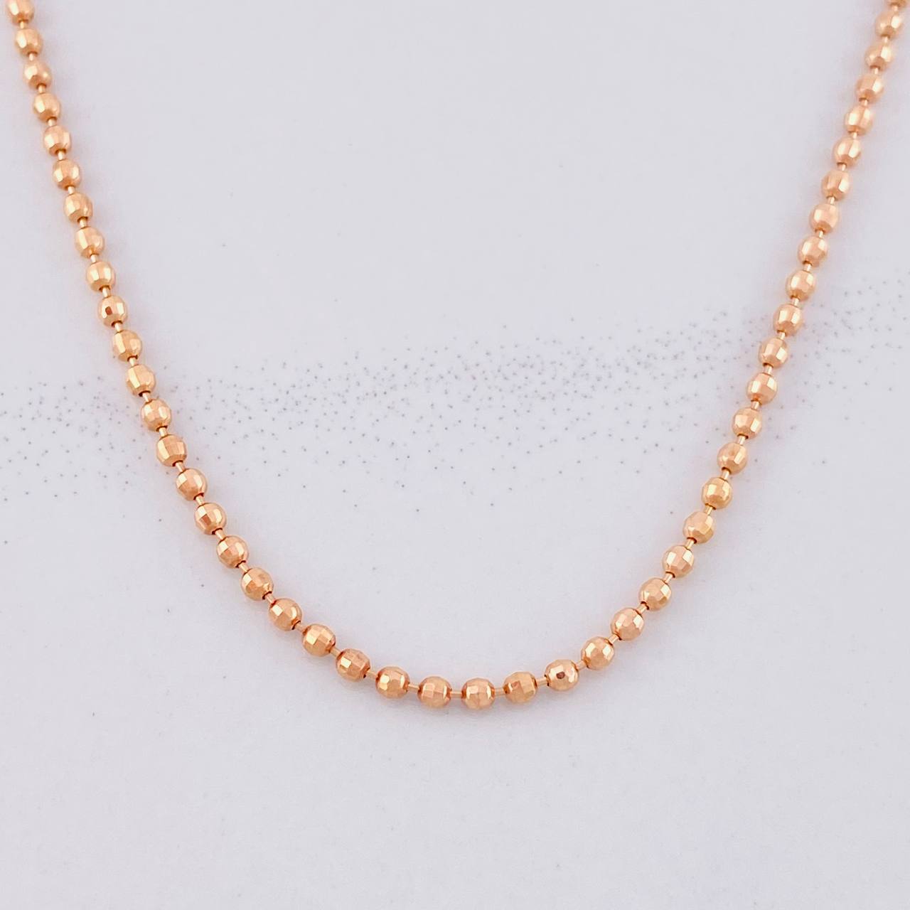 Cadena Militar Diamantada 6.6g / 50cm / 1.7mm Oro Rosa 18K