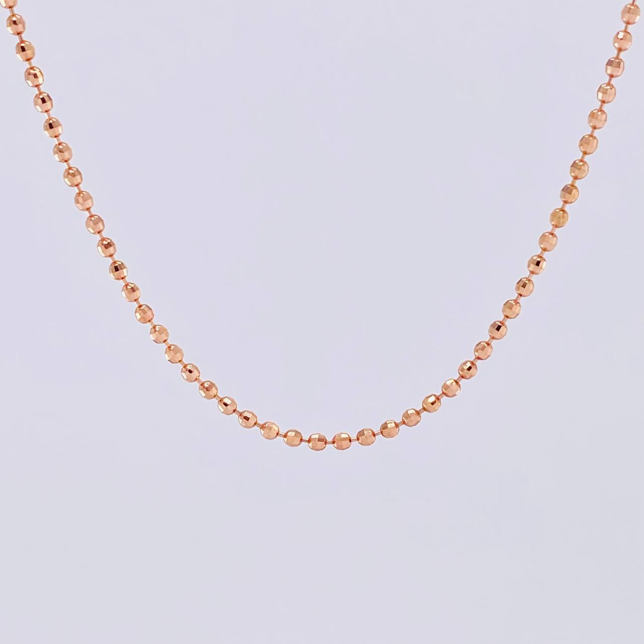 Cadena Militar Diamantada 6.6g / 50cm / 1.7mm Oro Rosa 18K