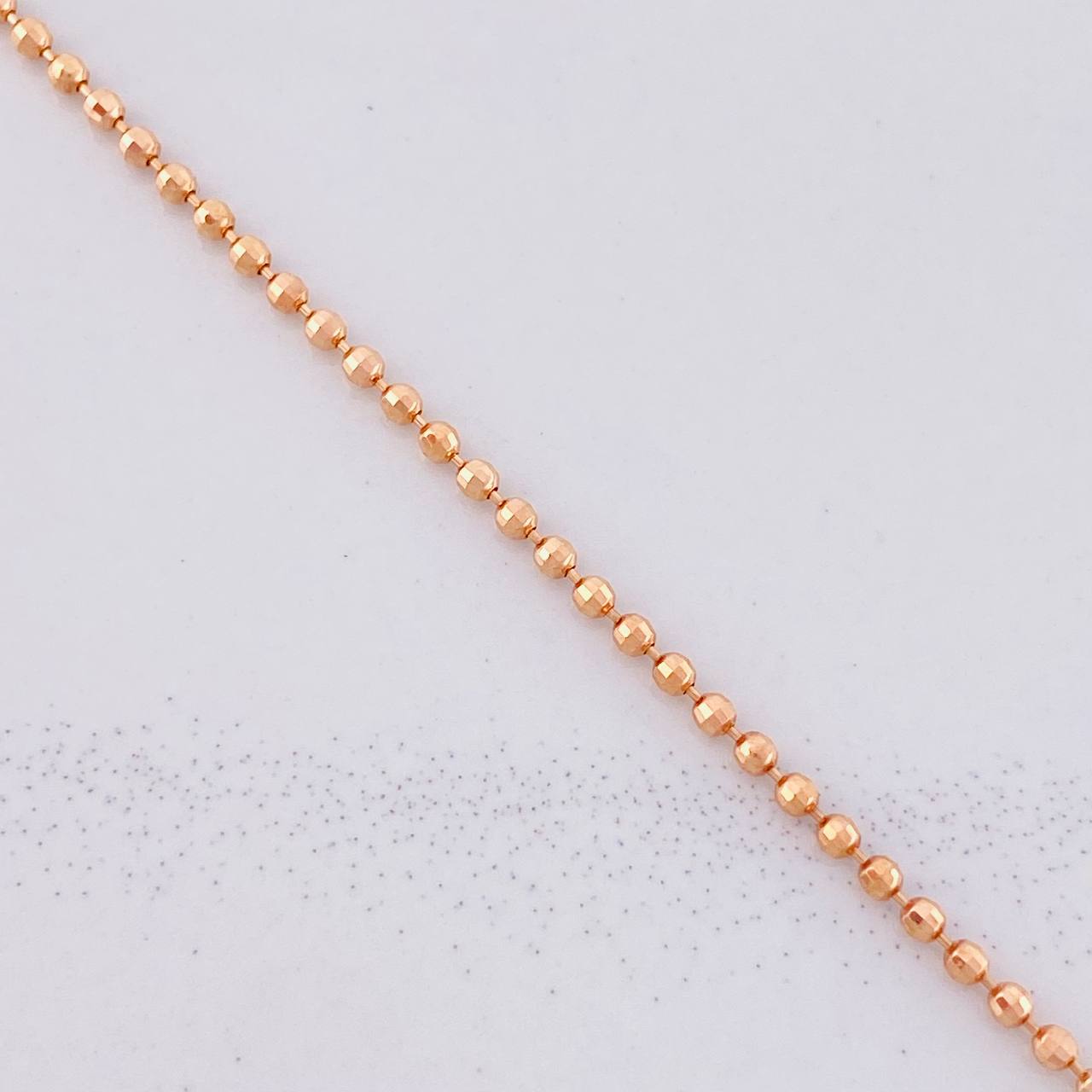 Cadena Militar Diamantada 6.6g / 50cm / 1.7mm Oro Rosa 18K
