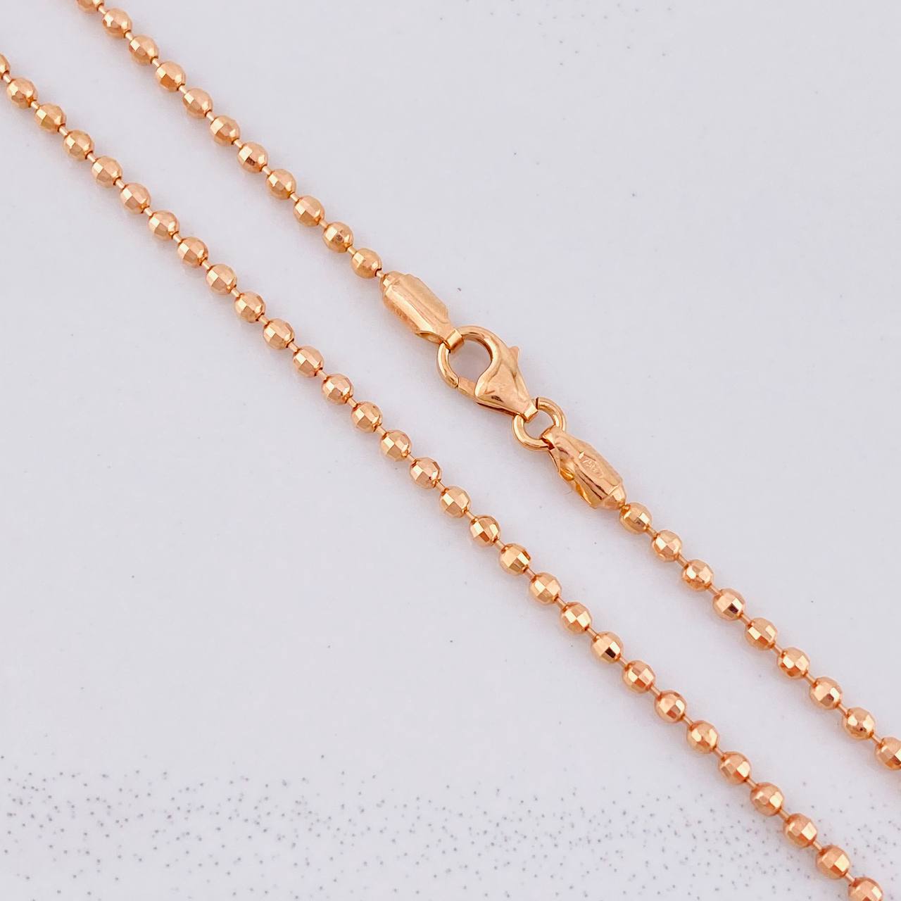 Cadena Militar Diamantada 6.6g / 50cm / 1.7mm Oro Rosa 18K