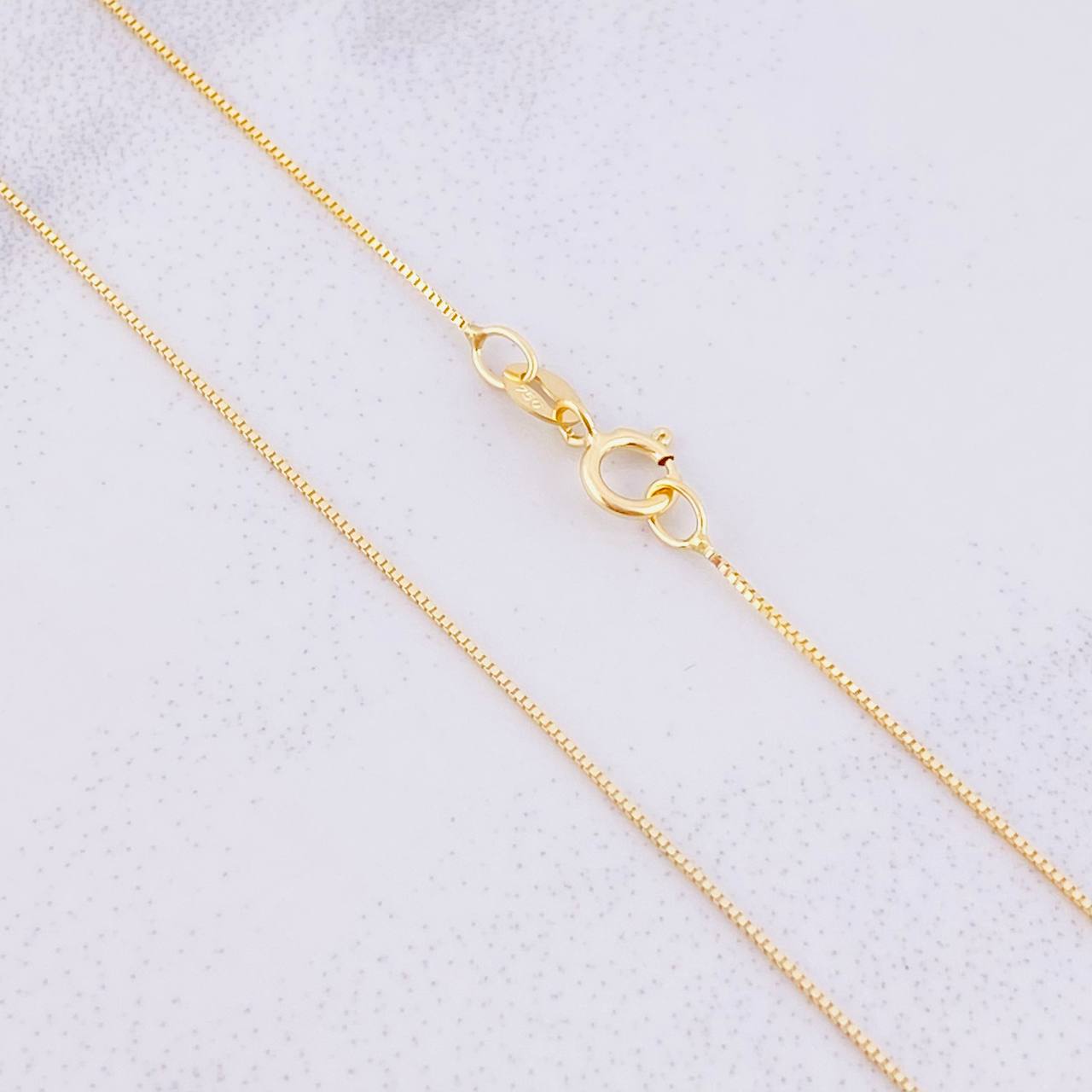 Set Cadena Veneciana + Dije Cruz / 1.3g / 45cm Oro Amarillo 18K