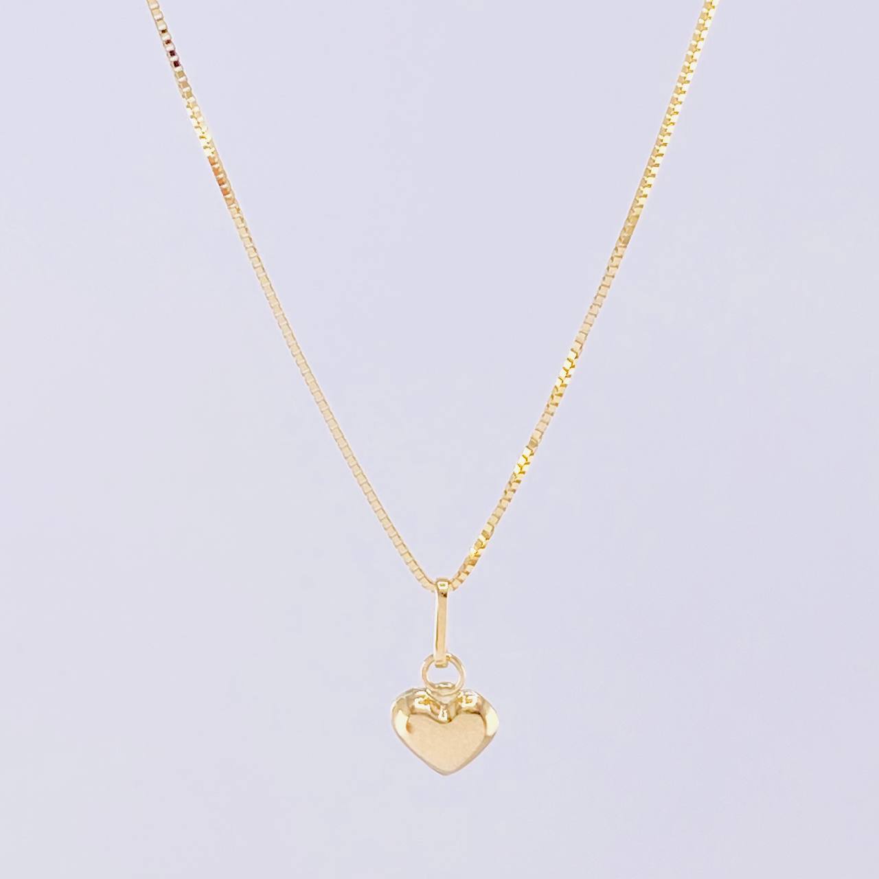 Set Cadena Veneciana + Dije Corazón / 1.35g / 45cm Oro Amarillo 18K