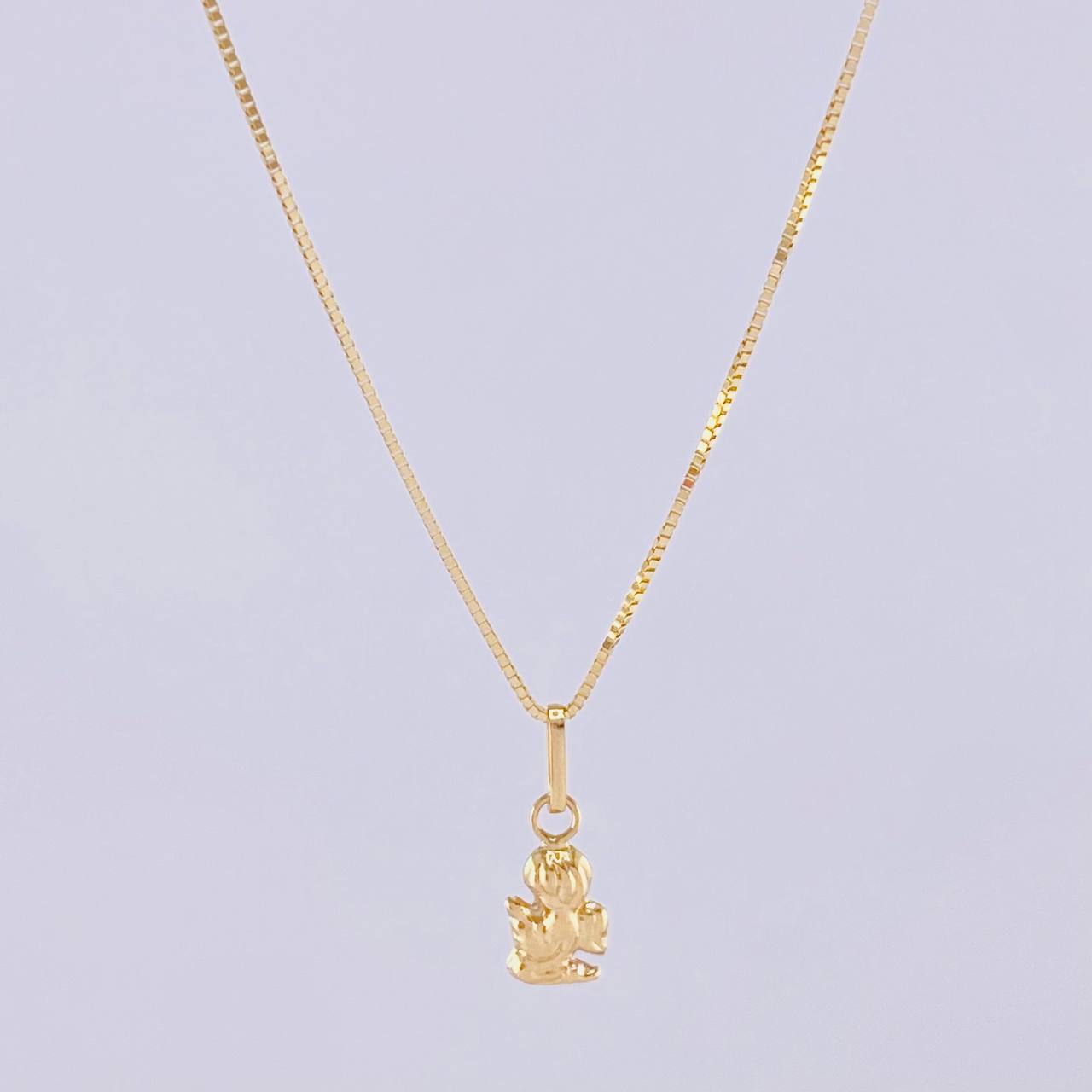 Set Cadena Veneciana + Dije Ángel de la Guarda / 1.35g / 45cm Oro Amarillo 18K