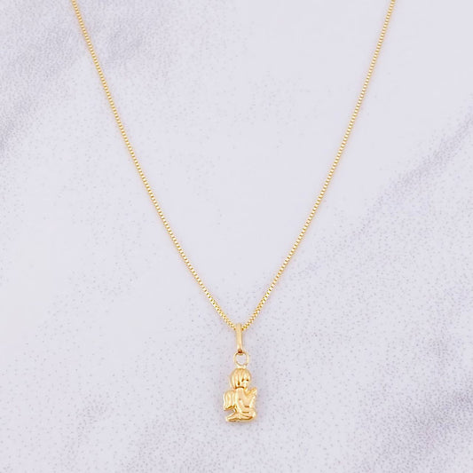 Set Cadena Veneciana + Dije Ángel de la Guarda / 1.35g / 45cm Oro Amarillo 18K