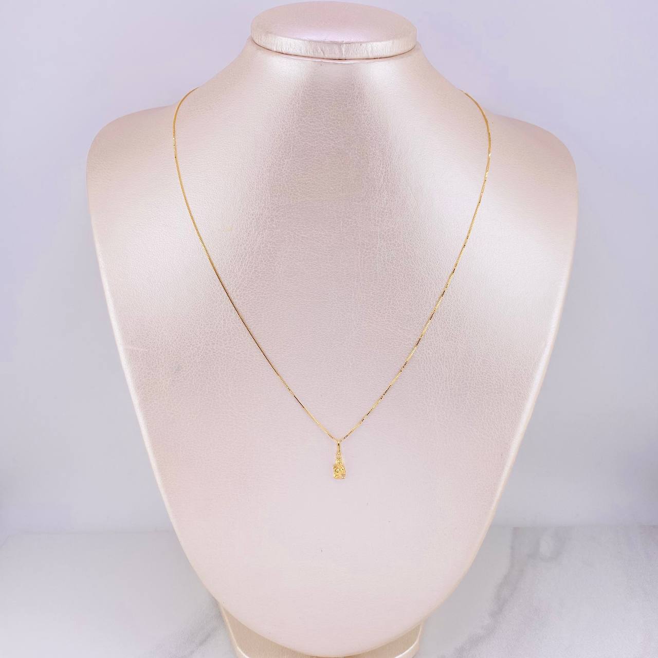 Set Cadena Veneciana + Dije Ángel de la Guarda / 1.35g / 45cm Oro Amarillo 18K