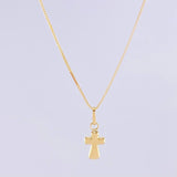 Set Cadena Veneciana + Dije Cruz Puntas Curvas / 1.3g / 45cm Oro Amarillo 18K