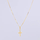 Set Cadena Veneciana + Dije Cruz / 1.3g / 45cm Oro Amarillo 18K