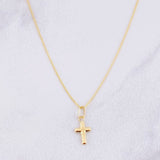 Set Cadena Veneciana + Dije Cruz / 1.3g / 45cm Oro Amarillo 18K