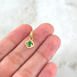 Dije Espiral 0.85gr / 1.5cm / Esmeraldas 16pts Oro Amarillo 18K (Joya) ©
