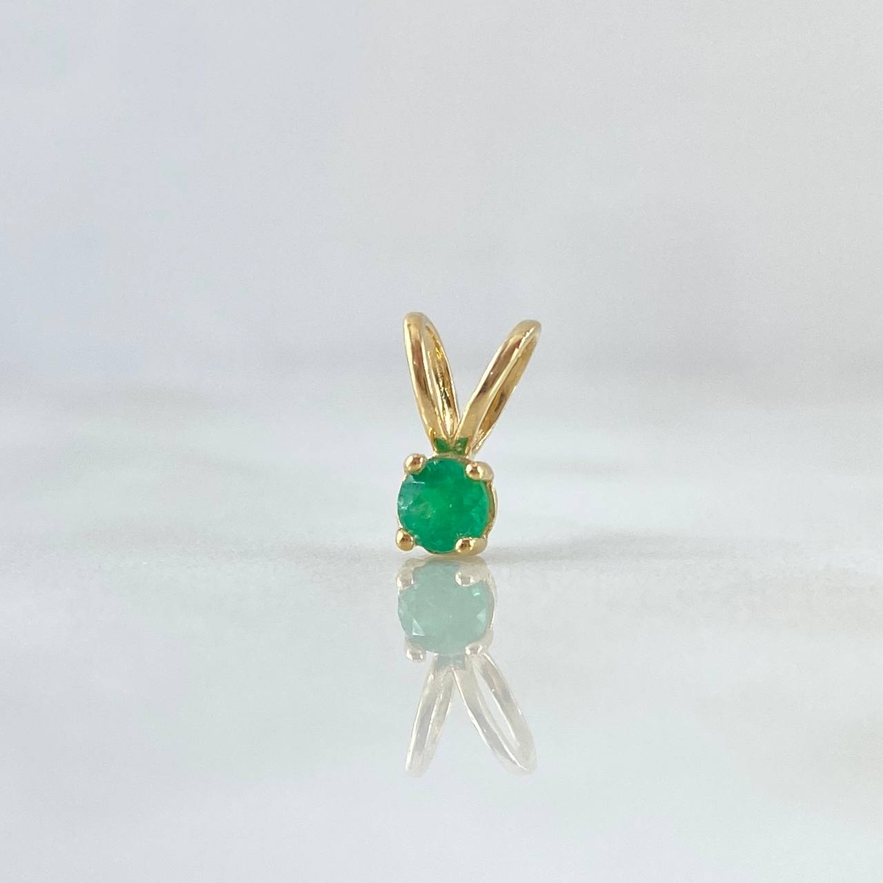 Dije Piedra Regalo 0.4gr / 1cm / Esmeralda 15pts Oro Amarillo 18K (Joya) *