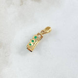 Dije Trio Curvo 1.75gr / 2.4cm / Esmeraldas 33pts Diamantes 20pts Oro Amarillo 18K (Joya) ©