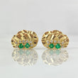 Topos Hoja de Nogal 2.85gr / 1.3cm / Esmeraldas 22pts Diamantes 12pts Oro Amarillo 18K (Joya) ©