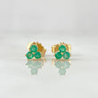 Topos Trio  1gr / 4.6mm Esmeraldas 19pts Oro Amarillo 18K (Joya) ©