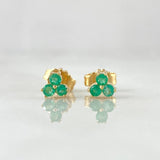 Topos Trio  1gr / 4.6mm Esmeraldas 19pts Oro Amarillo 18K (Joya) ©