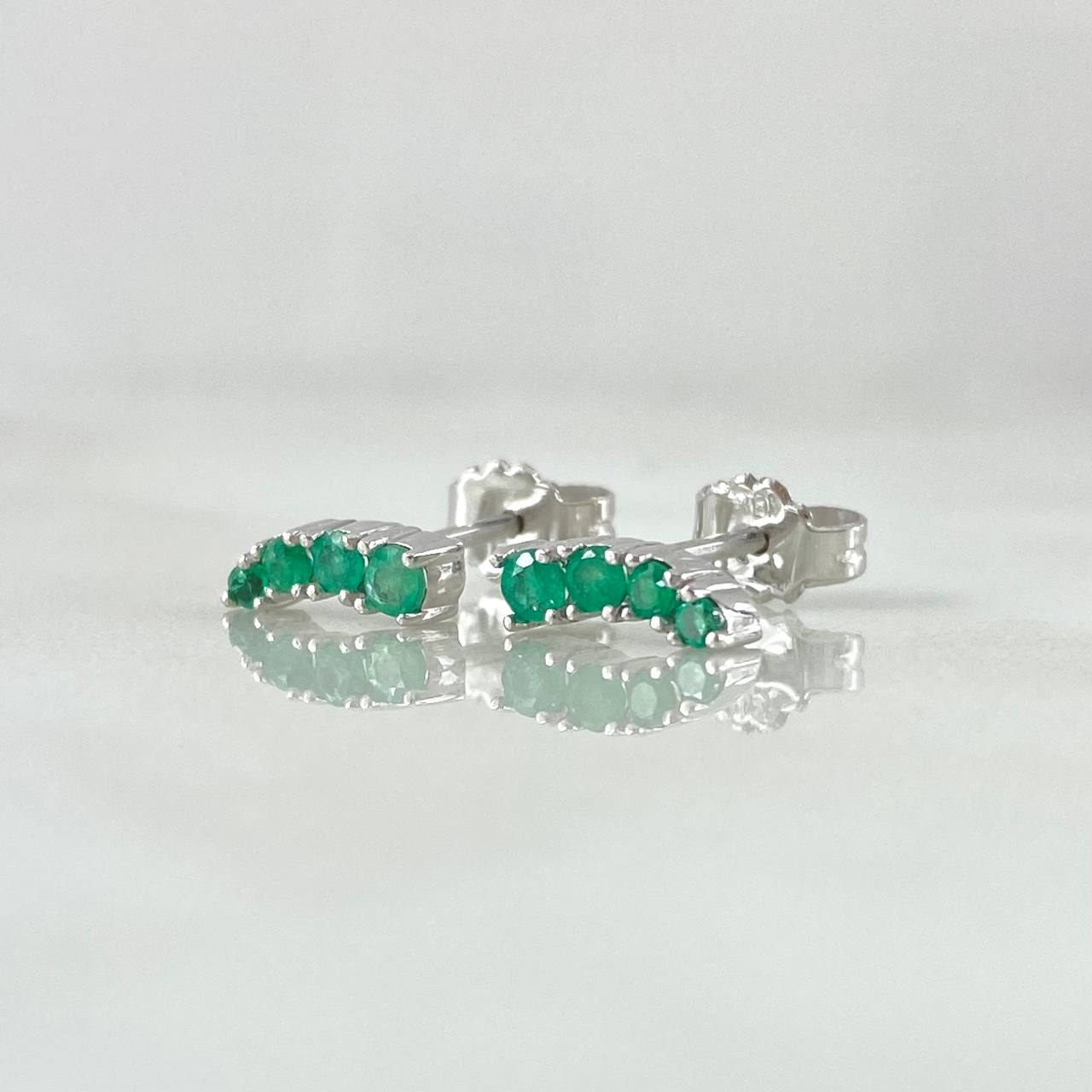 Topos Trio Curvo 1.25gr / 9mm Esmeraldas 23pts Oro Blanco 18K (Joya) ©