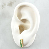 Topos Carril Curvo 1.9gr / 1cm / Esmeraldas 20pts Oro Amarillo 18K (Joya) ©