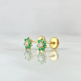 Topos Septima Flor 1gr / 6mm Esmeraldas 22pts Diamante 5pts Oro Amarillo 18K (Joya) ©
