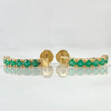 Topos Carril Curvo 2.35gr / 1.7cm / Esmeraldas 80pts Oro Amarillo 18K (Joya) ©