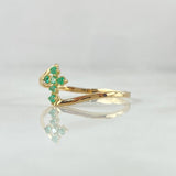 Anillo Crúz 1.15gr / T7 1/4 / Esmeraldas 12pts Oro Amarillo 18K (Joya) ©
