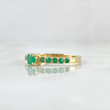 Anillo Solitario Lineas Tupidas 2.45gr / T6 1/4 / Esmeraldas 36pts Oro Amarillo 18K (Joya) ©