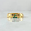 Anillo Triple Secuencial 3.1gr / T7 3/4 / Esmeraldas 18pts Oro Amarillo 18K (Joya) ©