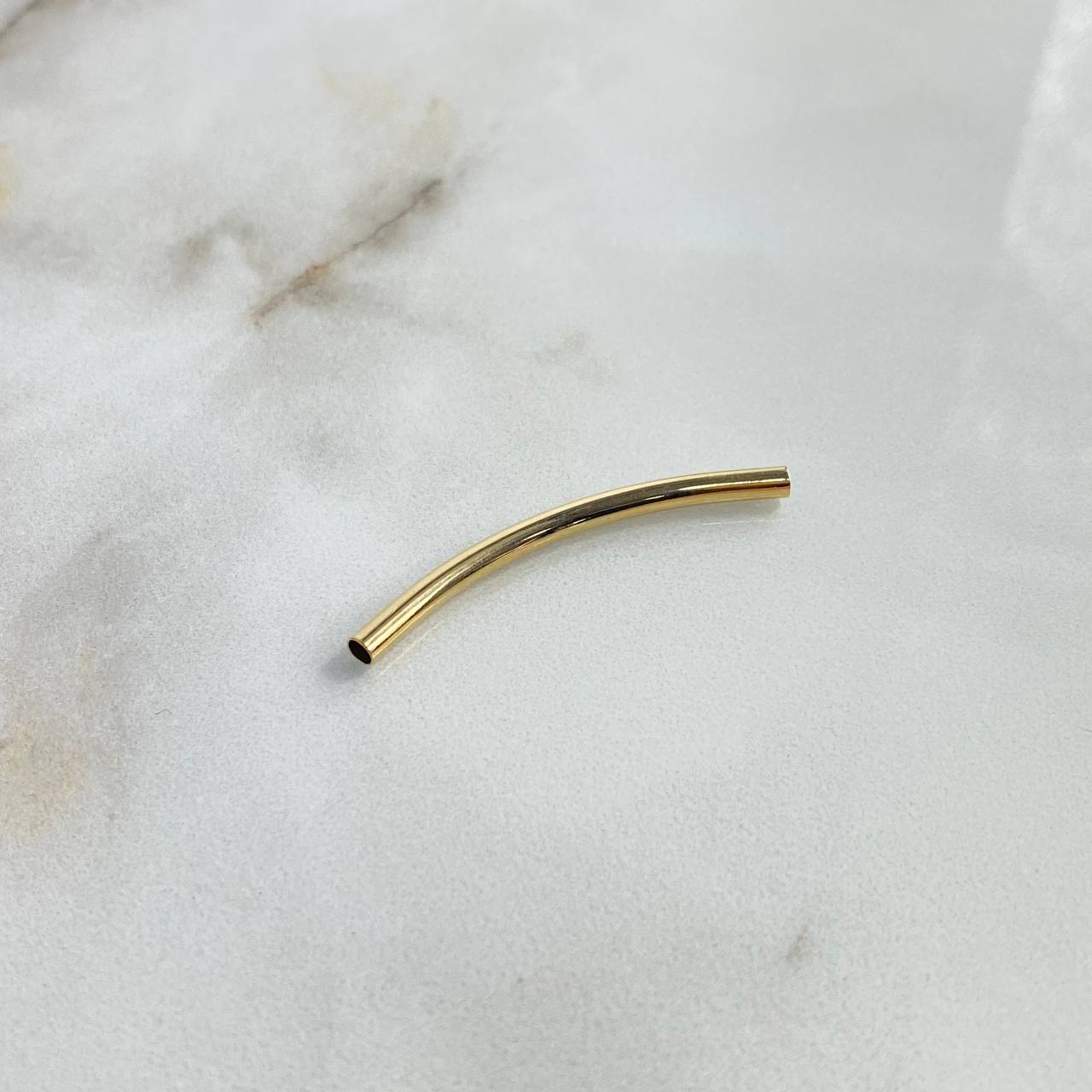 Herraje Tubular Trenzado Circular 1.1gr / 4cm / 3mm Oro Amarillo