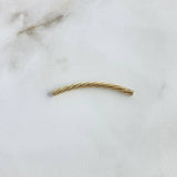 Herraje Tubular Trenzado Octagono 0.8gr / 4cm / 3mm Oro Amarillo