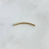 Herraje Tubular Trenzado Flor 0.75gr / 4cm / 3mm Oro Amarillo