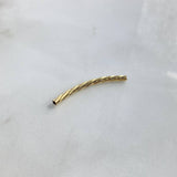 Herraje Tubular Trenzado Flor 0.75gr / 4cm / 3mm Oro Amarillo