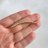 Herraje Tubular Trenzado Flor 0.75gr / 4cm / 3mm Oro Amarillo