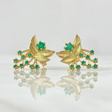 Topos Muerdago Tupido 4.1gr / 1.7cm / Esmeraldas 64pts Oro Amarillo 18K (Joya) ©