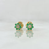 Topos Septima Flor 1gr / 6mm Esmeraldas 22pts Diamante 5pts Oro Amarillo 18K (Joya) ©