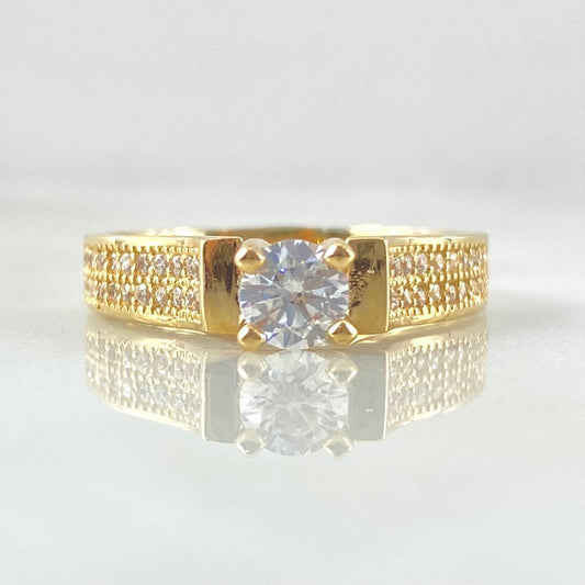 Anillo Solitario Carriles Rampa 4.9gr / T7 / Oro 18K