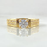 Anillo Solitario Carriles Rampa 4.9gr / T7 / Oro 18K