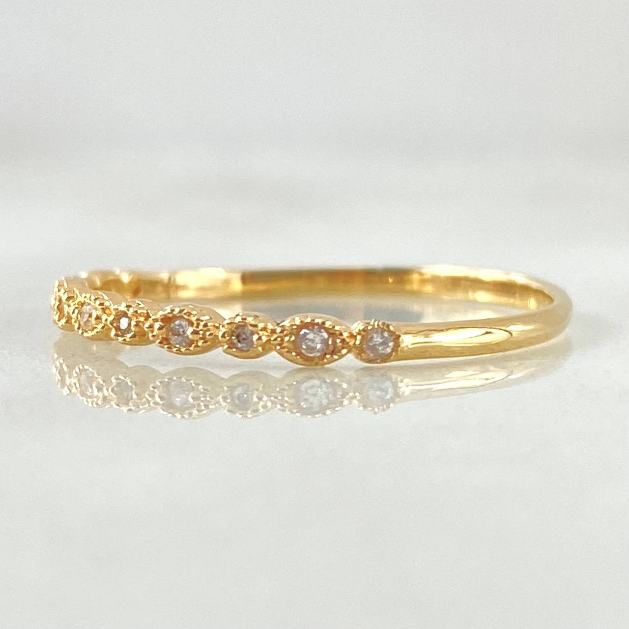 Anillo Ojos Burbujeantes 1gr / T6 3/4 / Oro 18K -