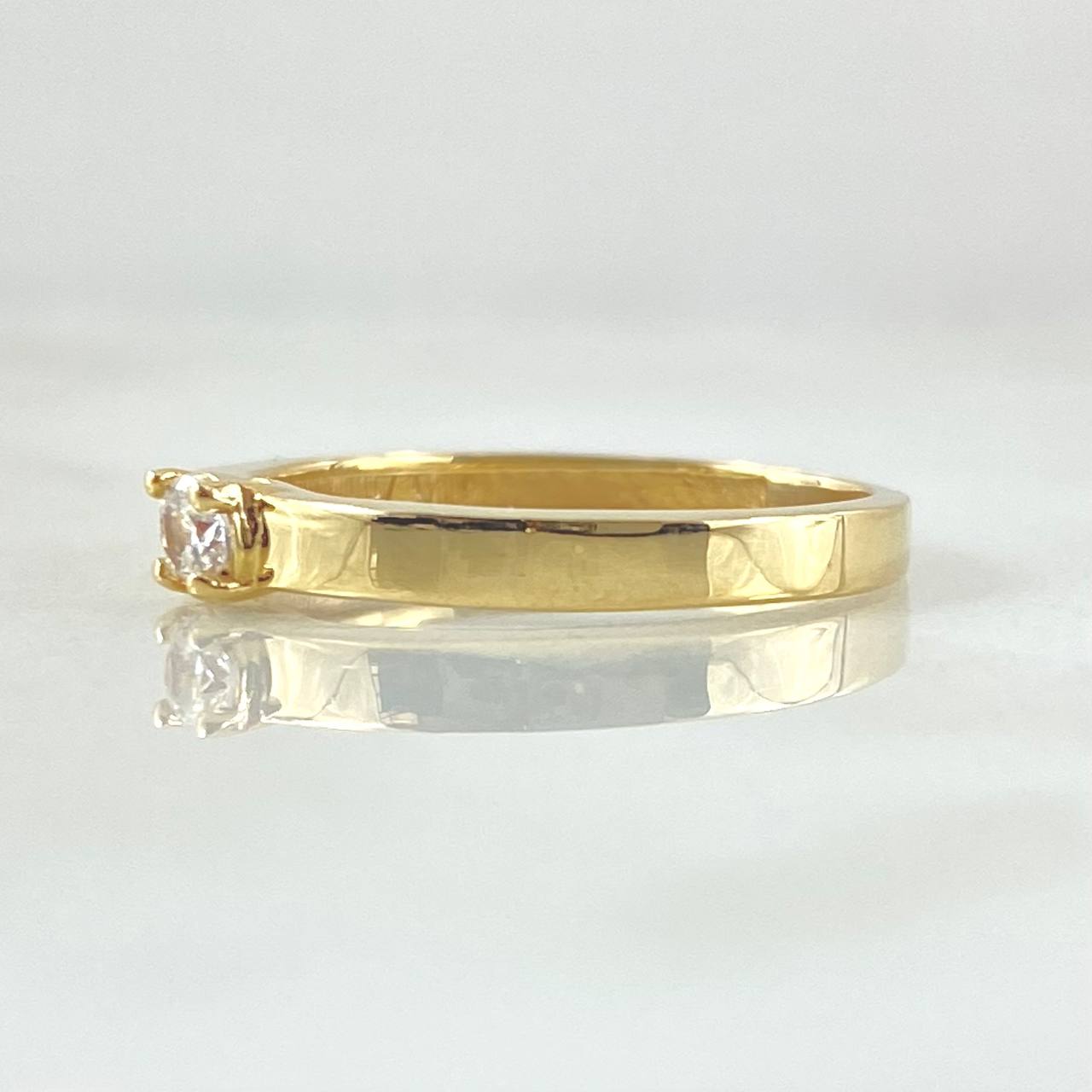 Anillo Solitario Liso Grueso 2gr / T6 1/4 / Oro Amarillo 18K *
