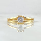 Anillo Solitario Oso TS 2.55gr / T7 / Oro 18K