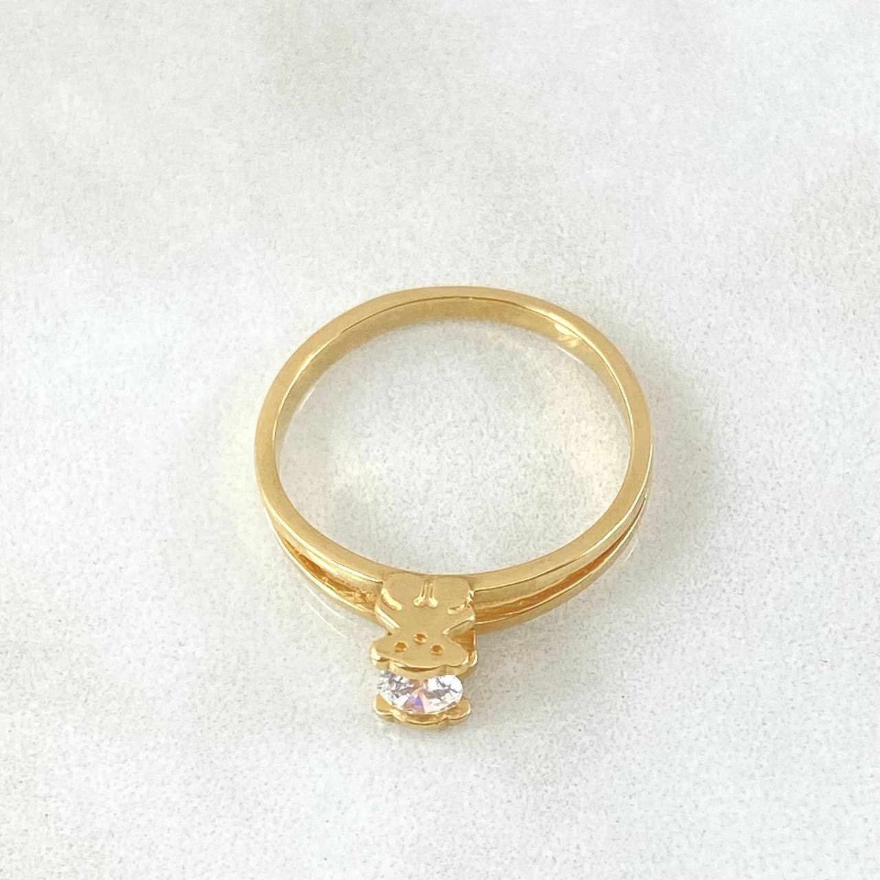 Anillo Solitario Oso TS 2.55gr / T7 / Oro 18K