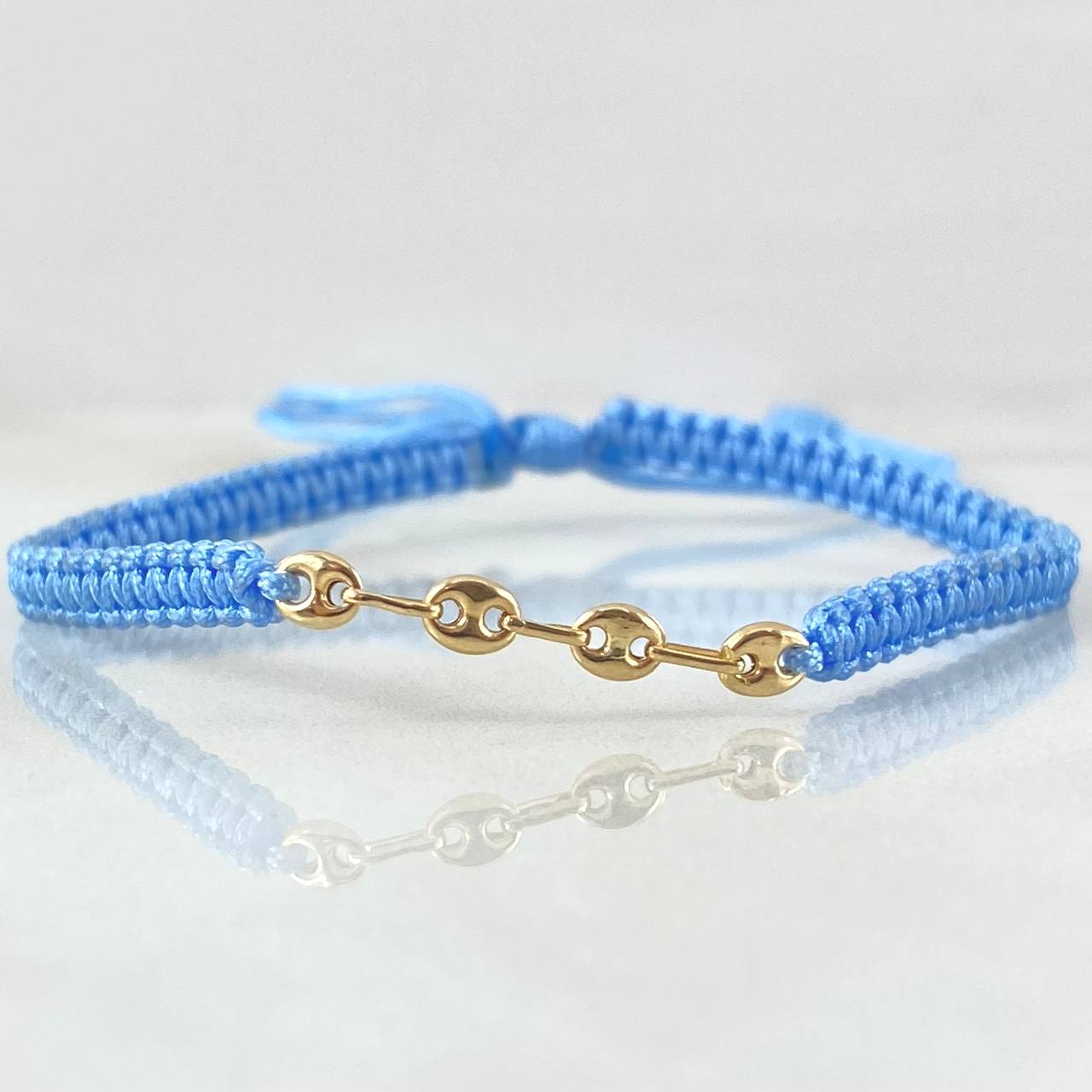 Pulsera Azul Herraje Retazo GC 0.3gr / Oro 18K ©