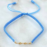 Pulsera Azul Herraje Retazo GC 0.3gr / Oro 18K ©