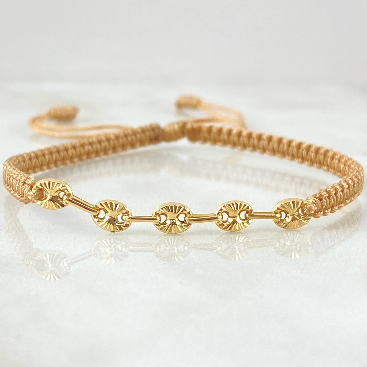 Pulsera Café Herraje Retazo GC 0.6gr / Oro 18K ©