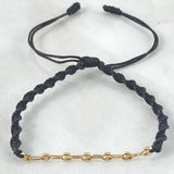 Pulsera Negra Herraje Retazo GC 0.4gr / Oro 18K ©