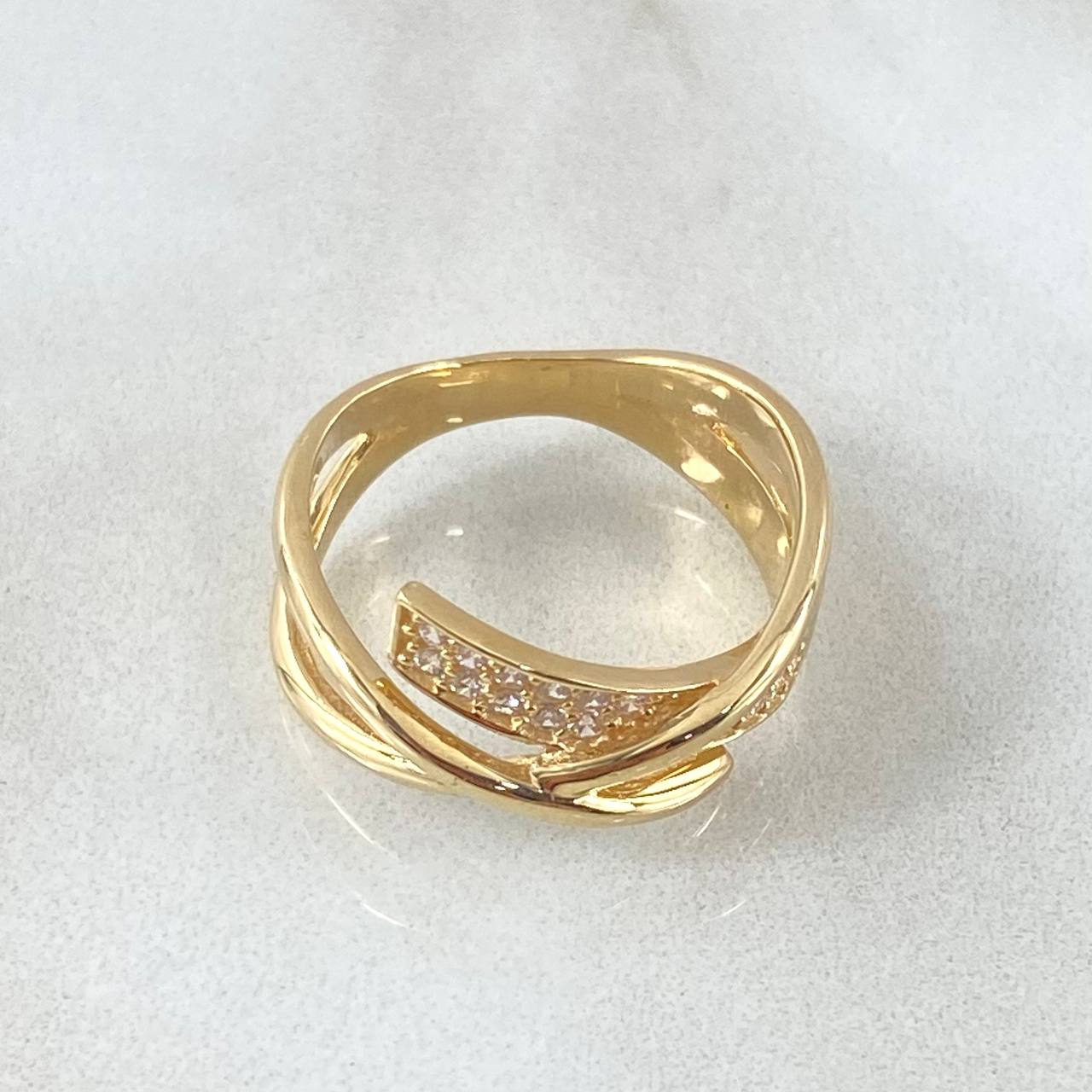 Anillo Curva Superpuesta 4.15gr / T7 / Oro 18K *